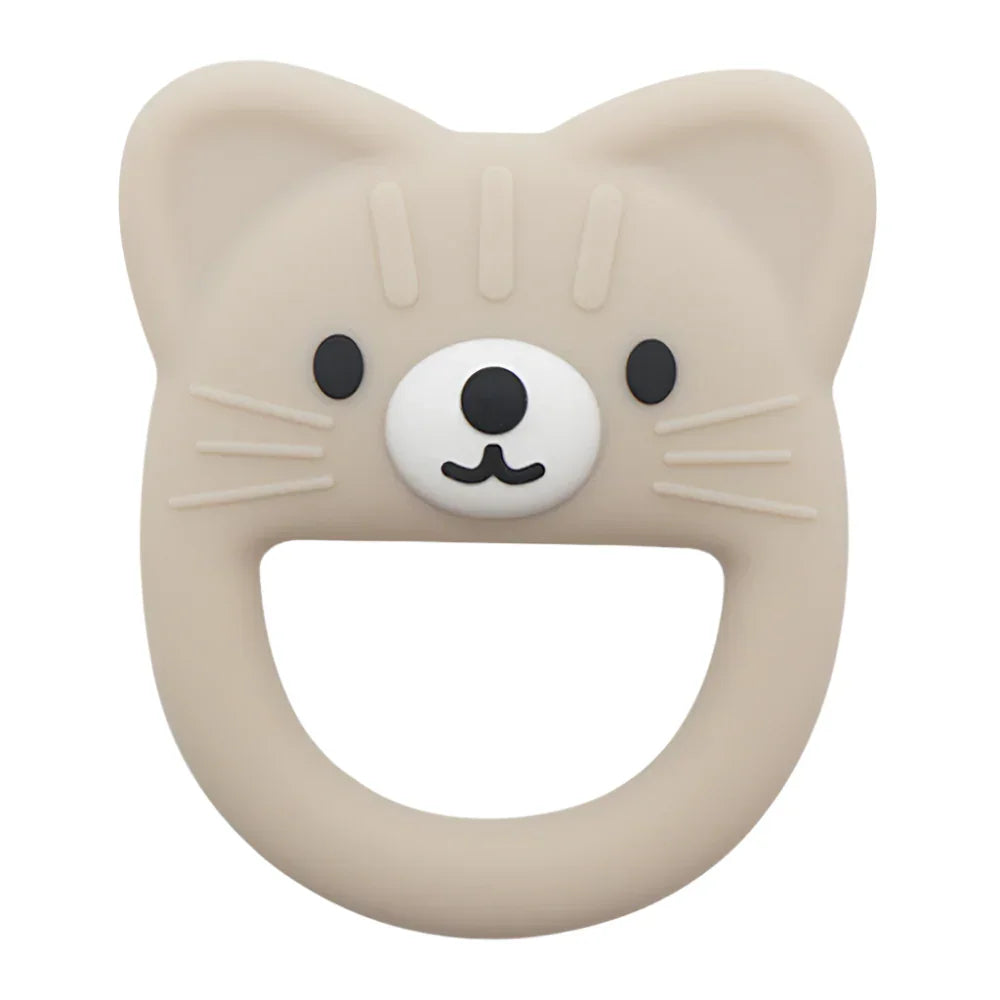 Cream Kitten Silicone Baby Teether - Giften Market