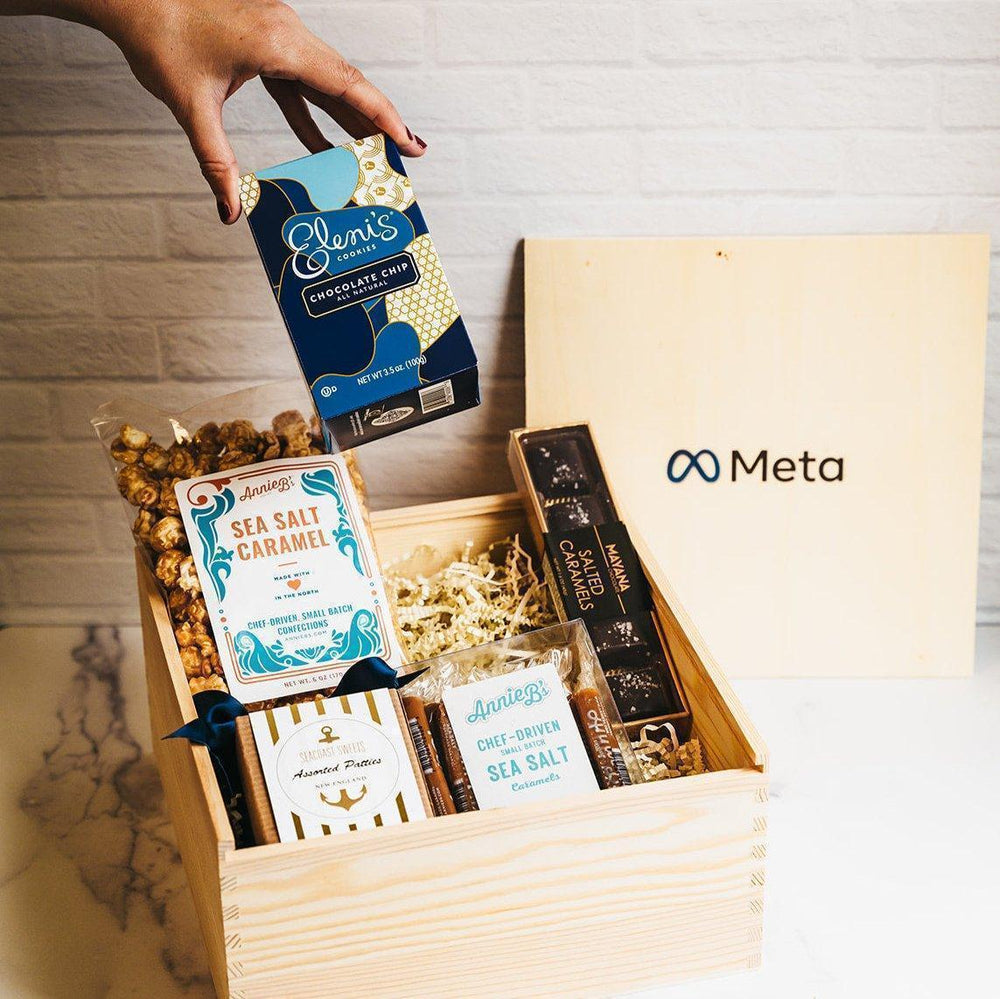 Custom Logo Wooden Gift Crate - Luxury Branded Gift Packaging - 10x10x5" - Giften Market