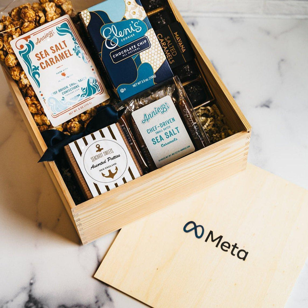 Custom Logo Wooden Gift Crate - Luxury Branded Gift Packaging - 10x10x5" - Giften Market