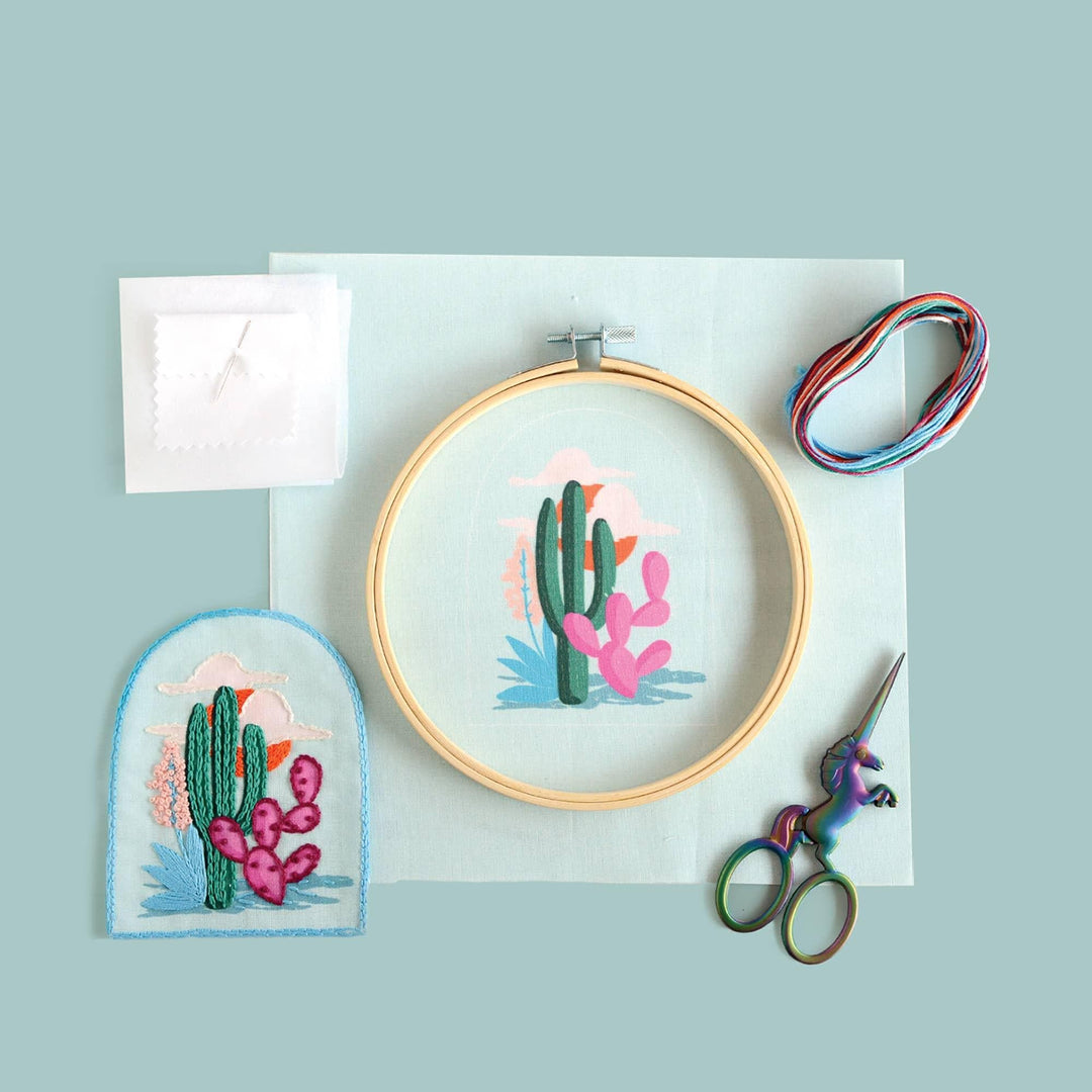 DIY Kit: Cactus Embroidery Patch Kit - Giften Market