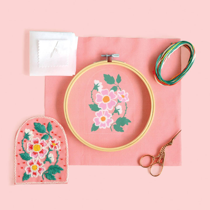 DIY Kit: Roses Embroidery Patch Kit - Giften Market