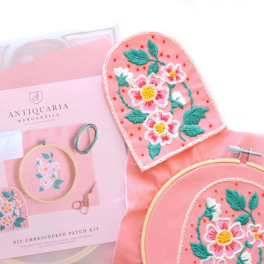 DIY Kit: Roses Embroidery Patch Kit - Giften Market