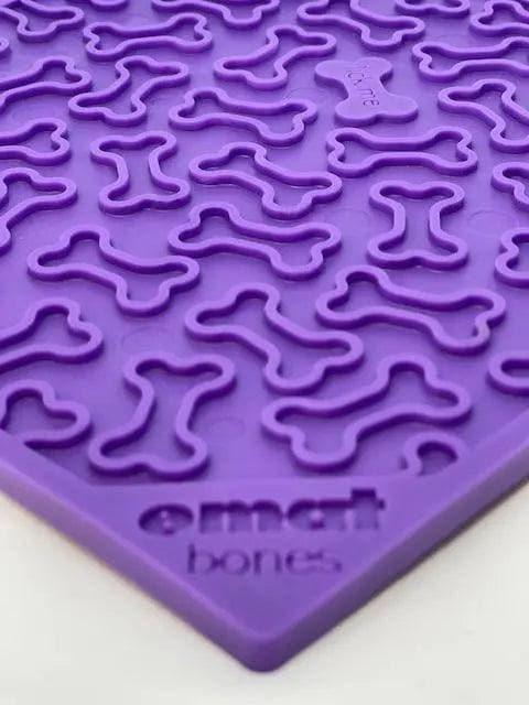 Dog Enrichment Licking Mat - Purple Bones - Giften Market