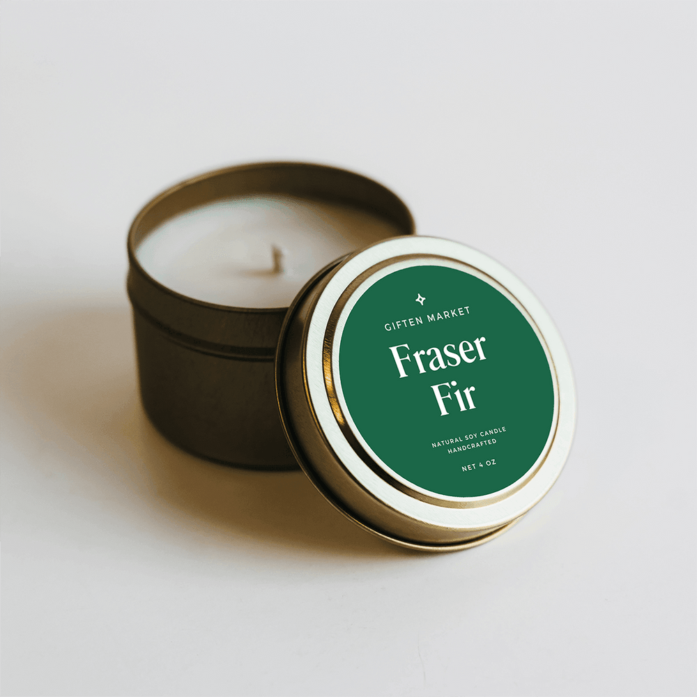 Fraser Fir Gold Travel Candle - Giften Market