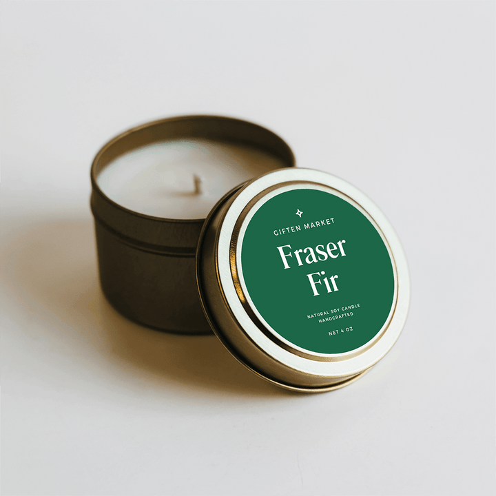 Fraser Fir Gold Travel Candle - Giften Market