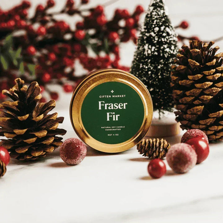 Fraser Fir Gold Travel Candle - Giften Market