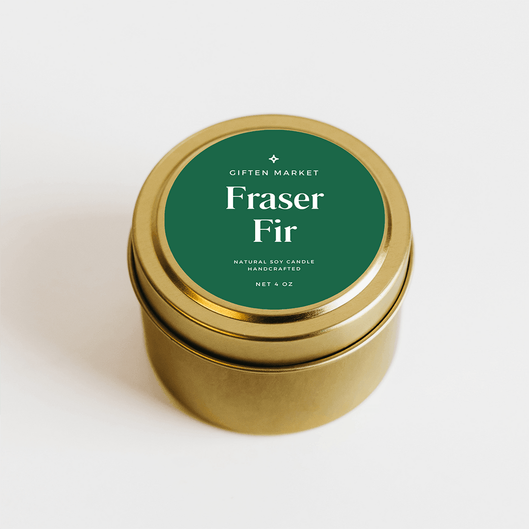 Fraser Fir Gold Travel Candle - Giften Market