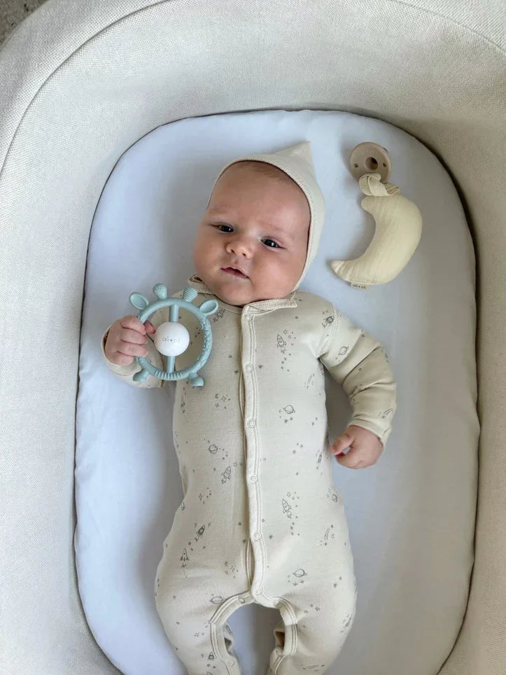 Giraffe Silicone Teether & Rattle Toy - Mist