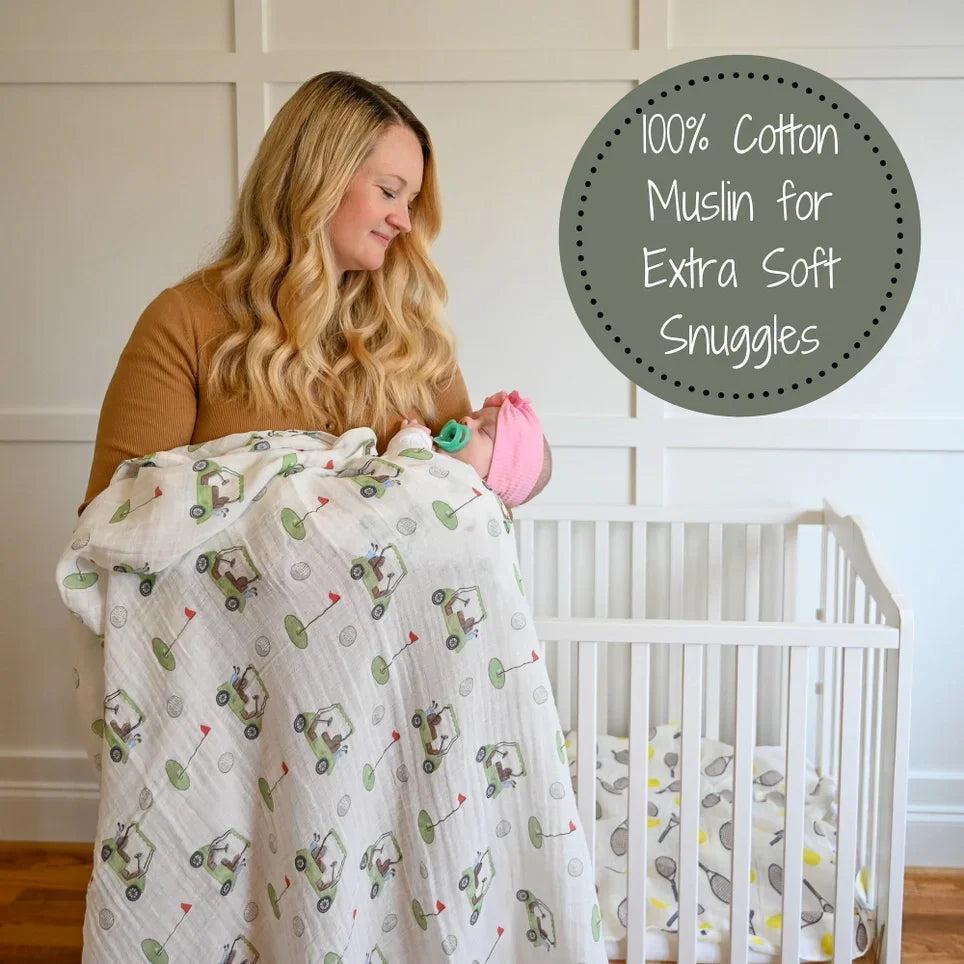Golf A Round Baby Muslin Swaddle Blanket - Giften Market