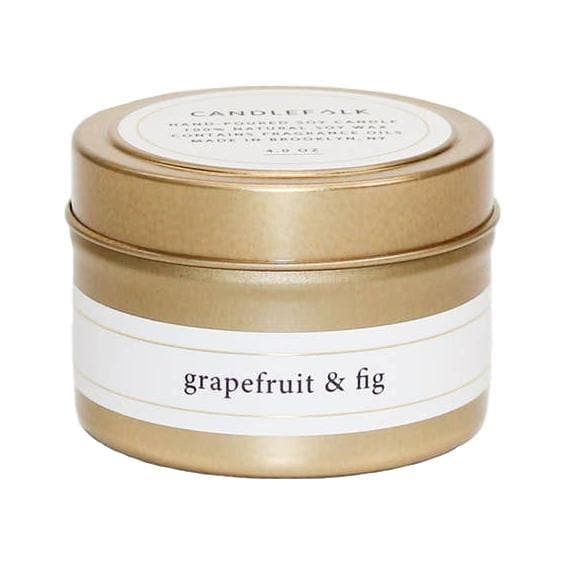 Grapefruit & Fig - Gold Travel Candle - Giften Market
