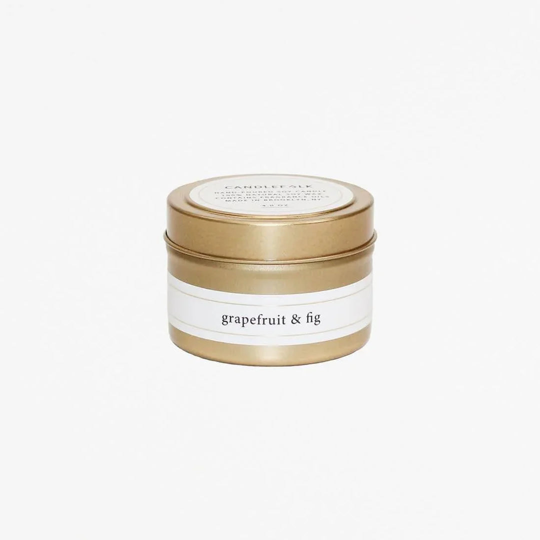 Grapefruit & Fig - Gold Travel Candle - Giften Market