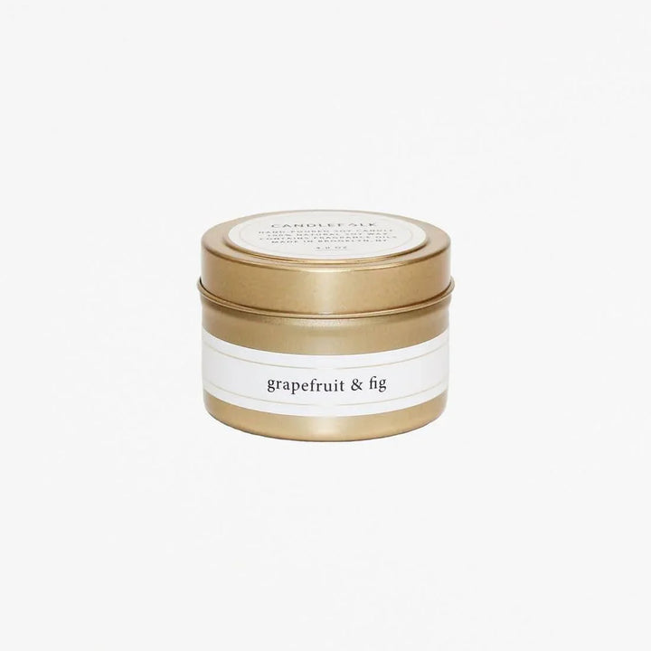 Grapefruit & Fig - Gold Travel Candle - Giften Market