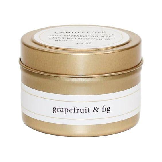 Grapefruit & Fig - Gold Travel Candle - Giften Market