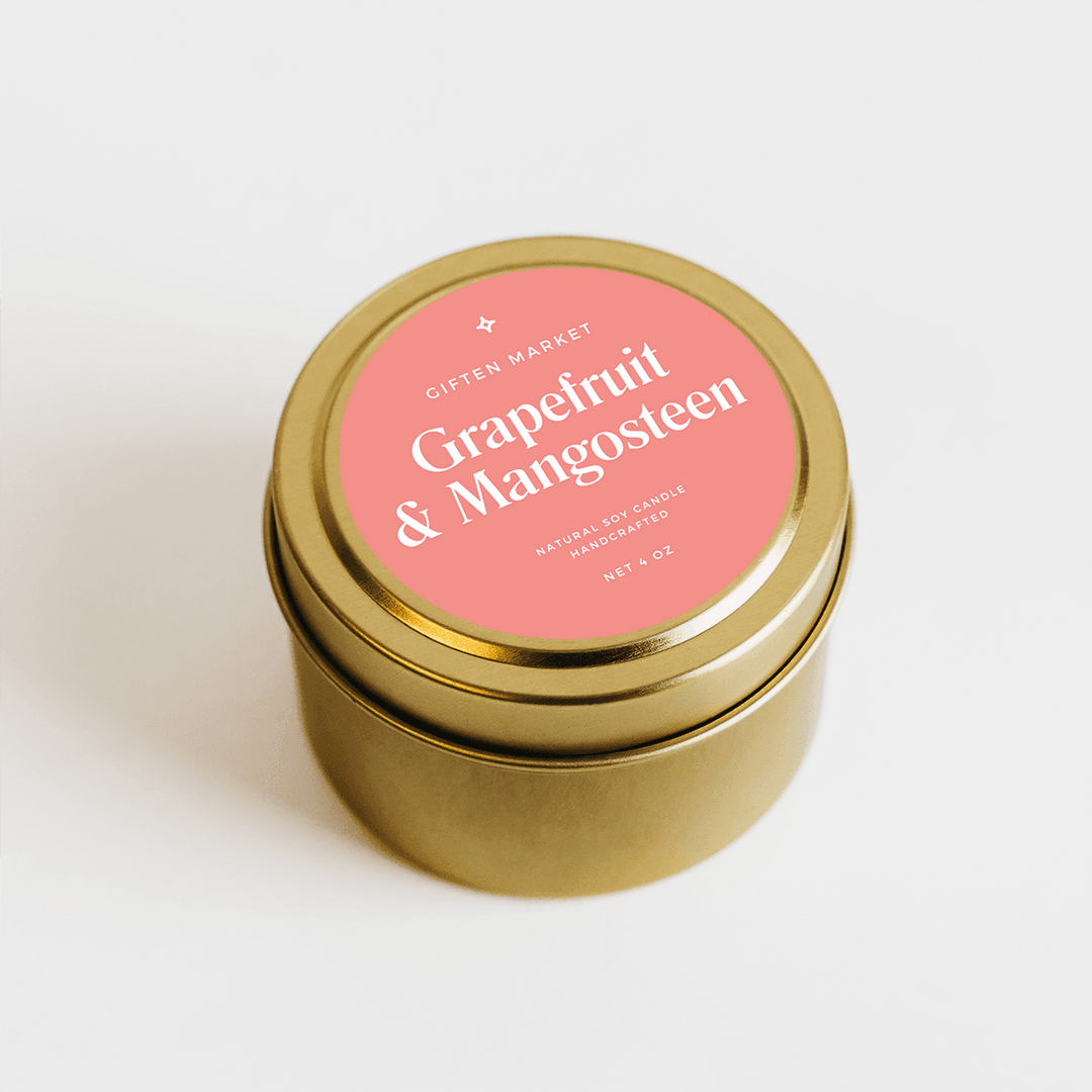 Grapefruit & Mangosteen Gold Travel Candle - Giften Market
