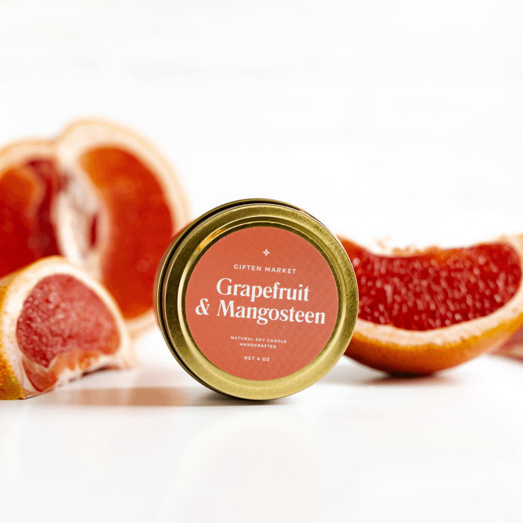Grapefruit & Mangosteen Gold Travel Candle - Giften Market