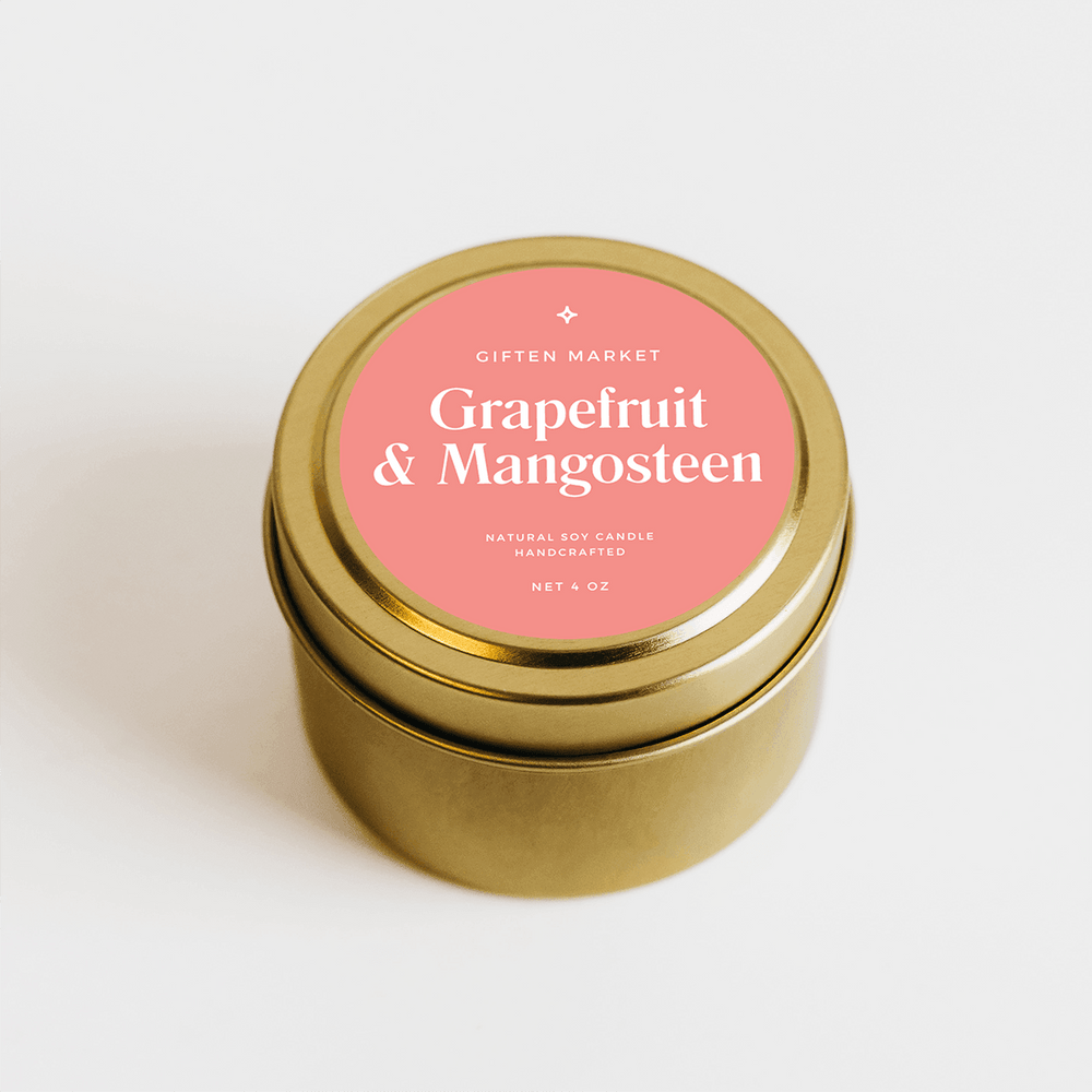 Grapefruit & Mangosteen Gold Travel Candle - Giften Market