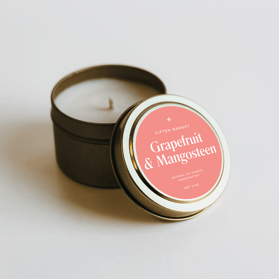 Grapefruit & Mangosteen Gold Travel Candle - Giften Market