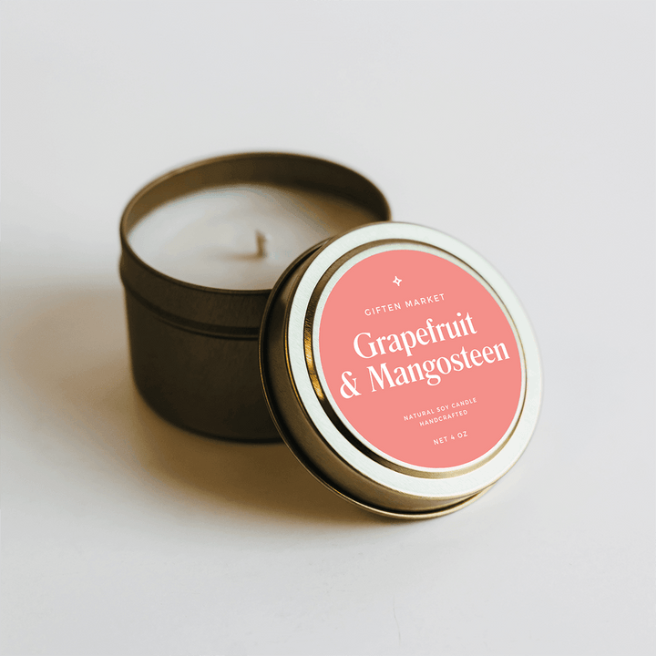 Grapefruit & Mangosteen Gold Travel Candle - Giften Market