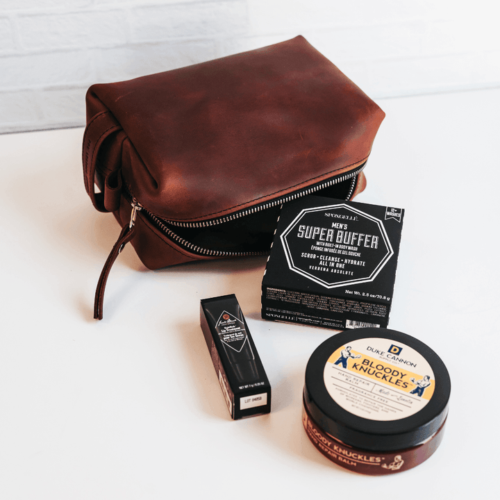 Men’s Self-Care Pouch - Cognac - Giften Market