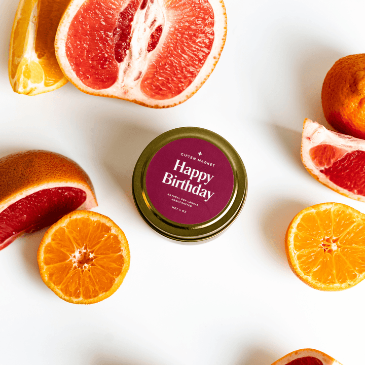 Happy Birthday Gold Travel Candle - Giften Market