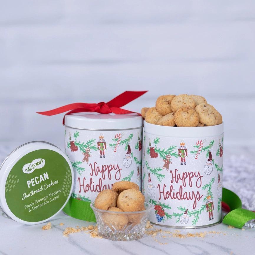 Happy Holidays Cheddar Cocktail Cookie Tin - Giften Market