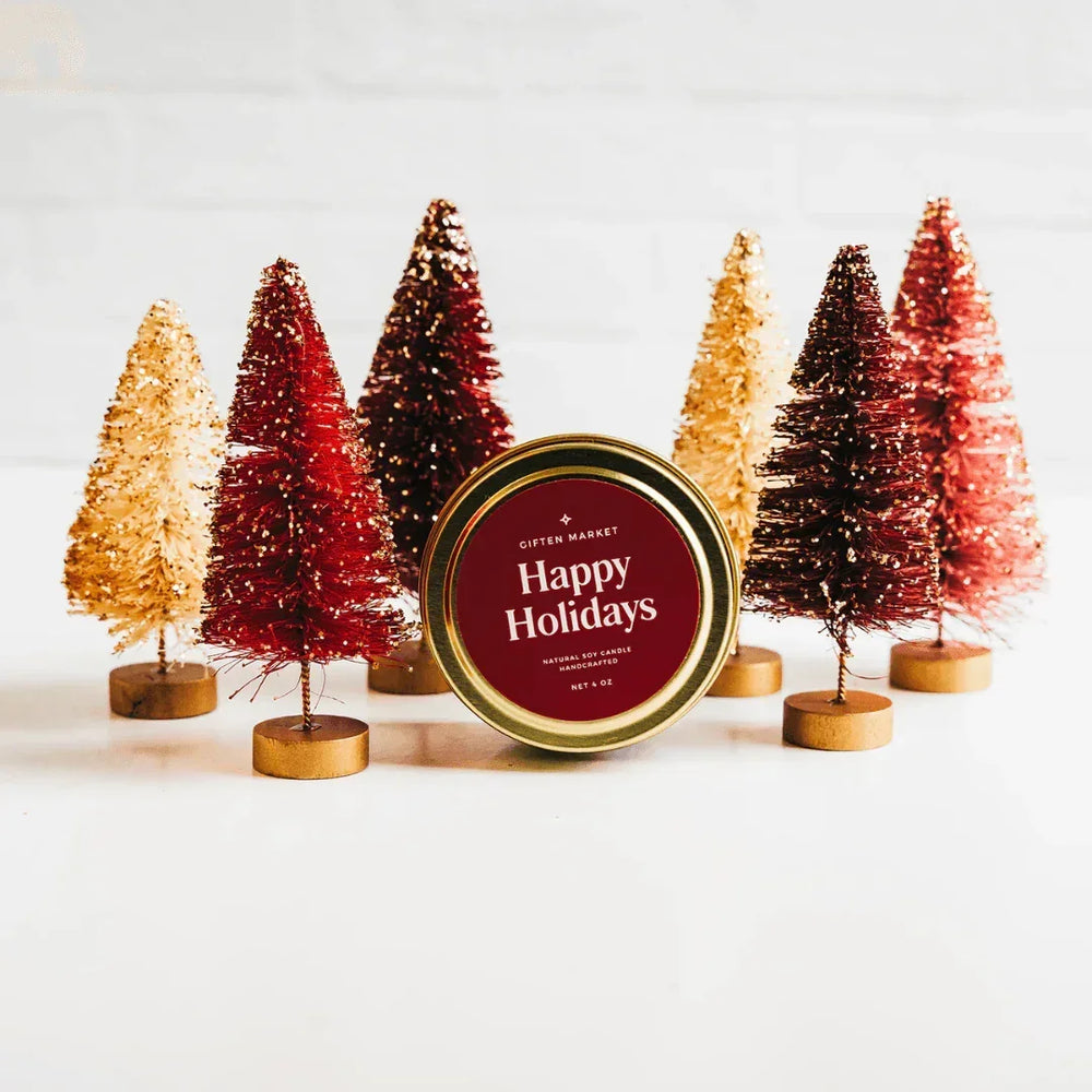 Happy Holidays Gold Travel Candle - Giften Market