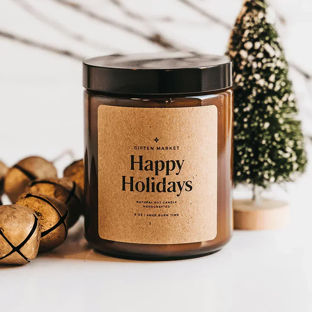 Happy Holidays Soy Candle - Giften Market