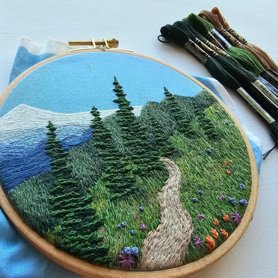 Happy Trails Landscape Embroidery Kit - Giften Market