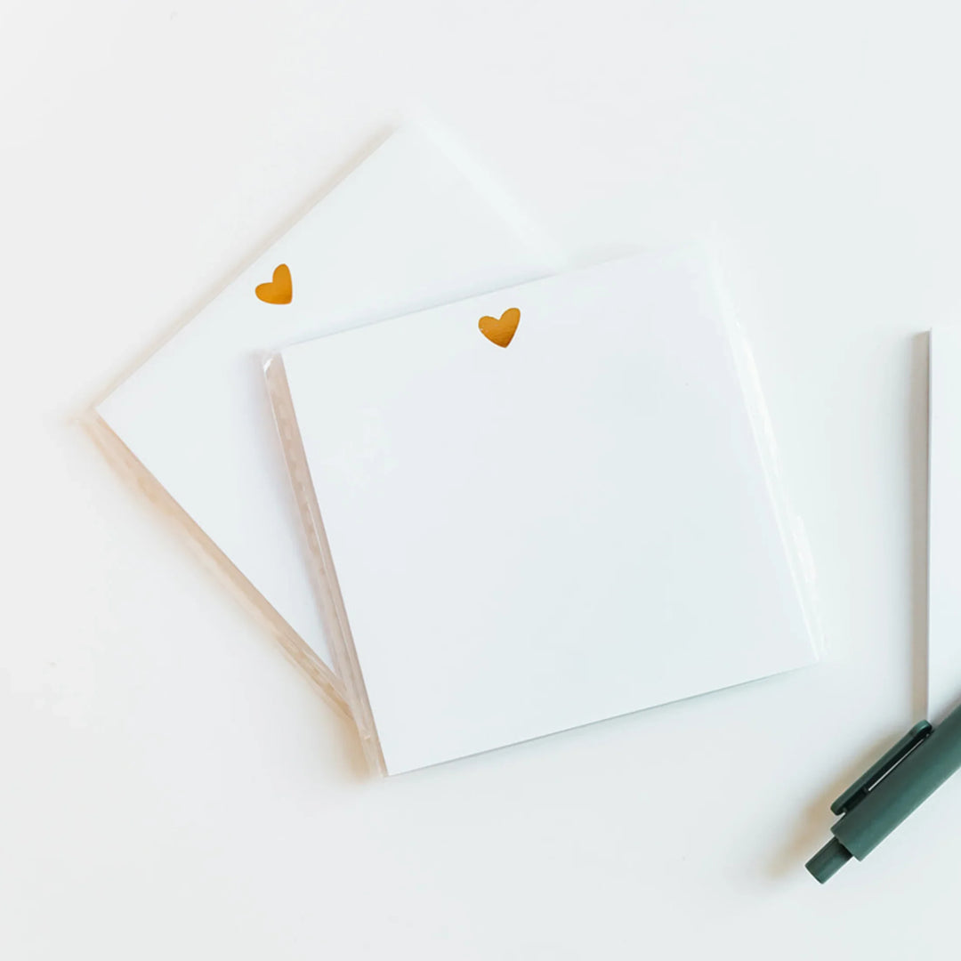 Heart Sticky Notes - Gold Foil Design