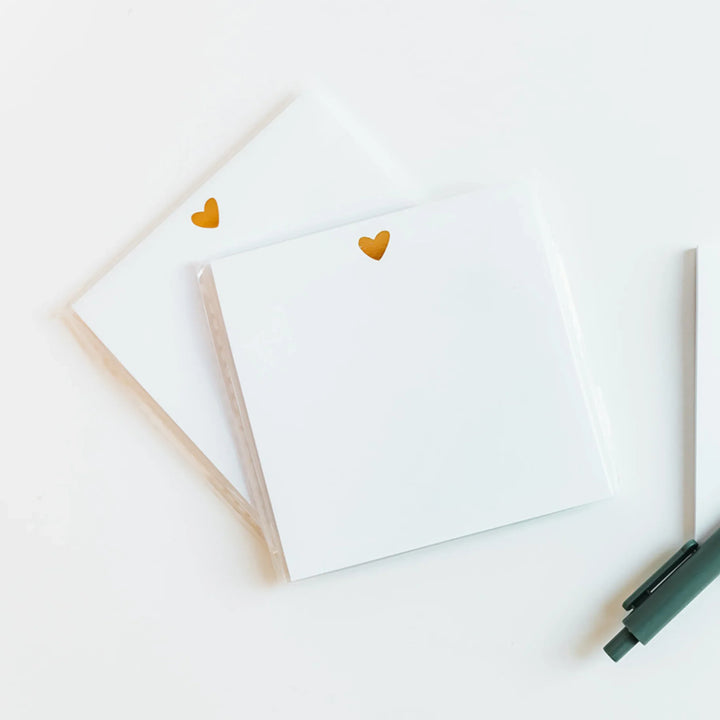 Heart Sticky Notes - Gold Foil Design