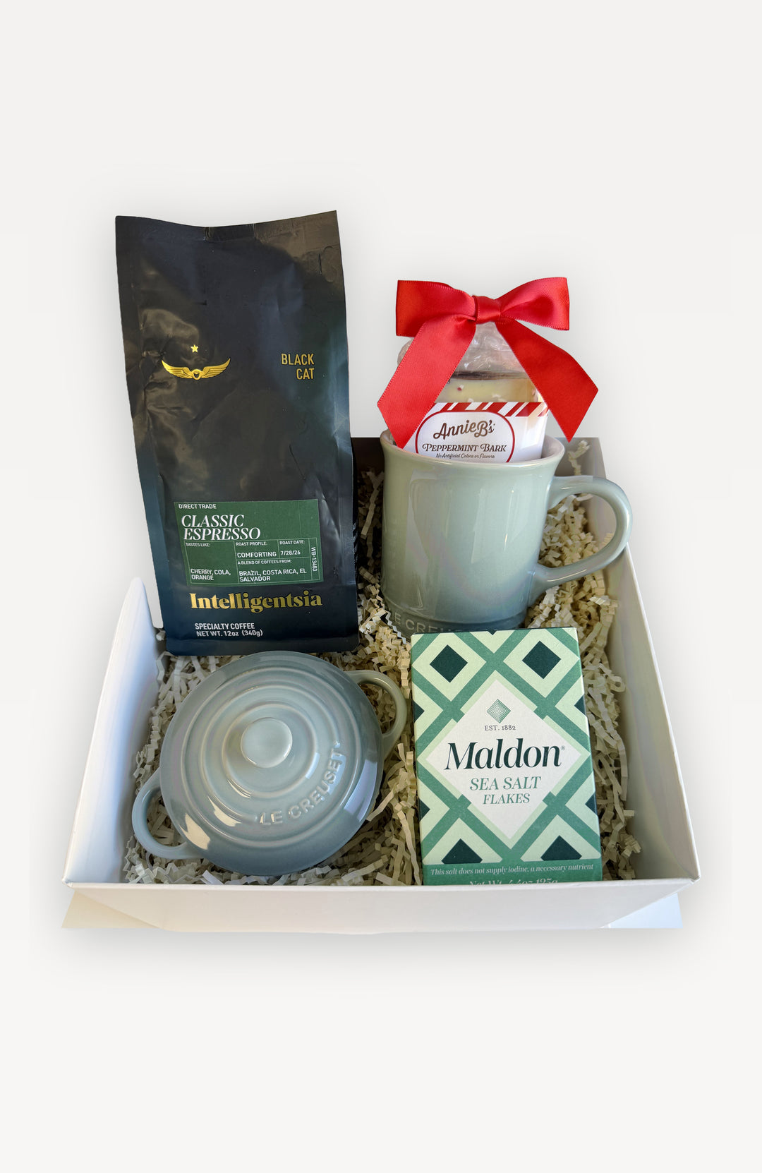 The Holiday Kitchen Espresso Edition gift box, Sea Salt colorway, vertical view