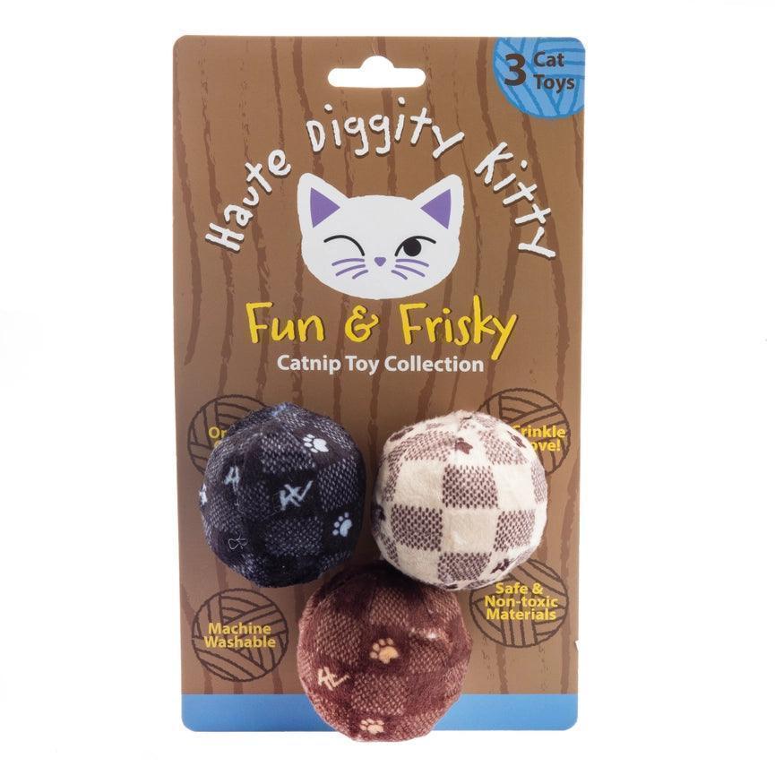 Kitty Vuiton Balls (Checker) Organic Catnip Toys - Giften Market