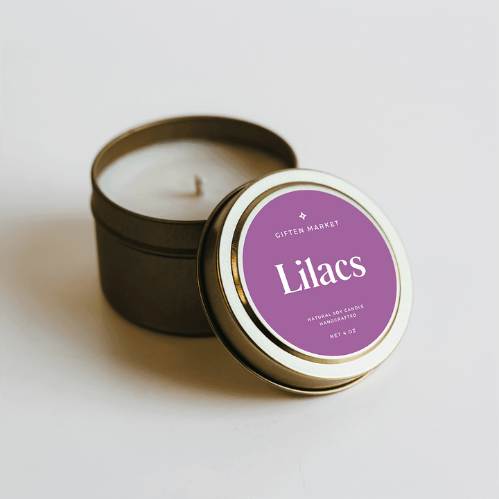 Lilacs Gold Travel Candle - Giften Market