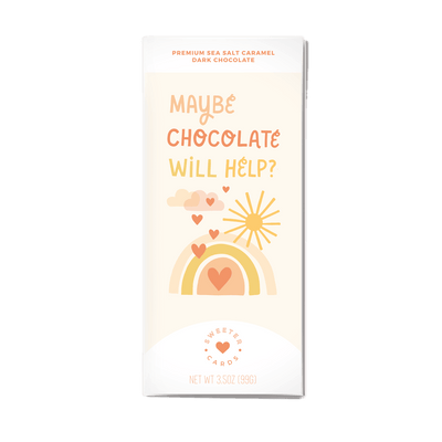 Maybe Chocolate Will Help? Sympathy Chocolate Greeting Card - Giften Market