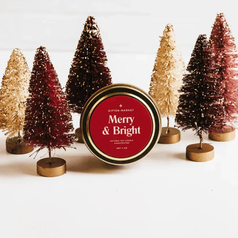 Merry & Bright Gold Travel Candle - Giften Market