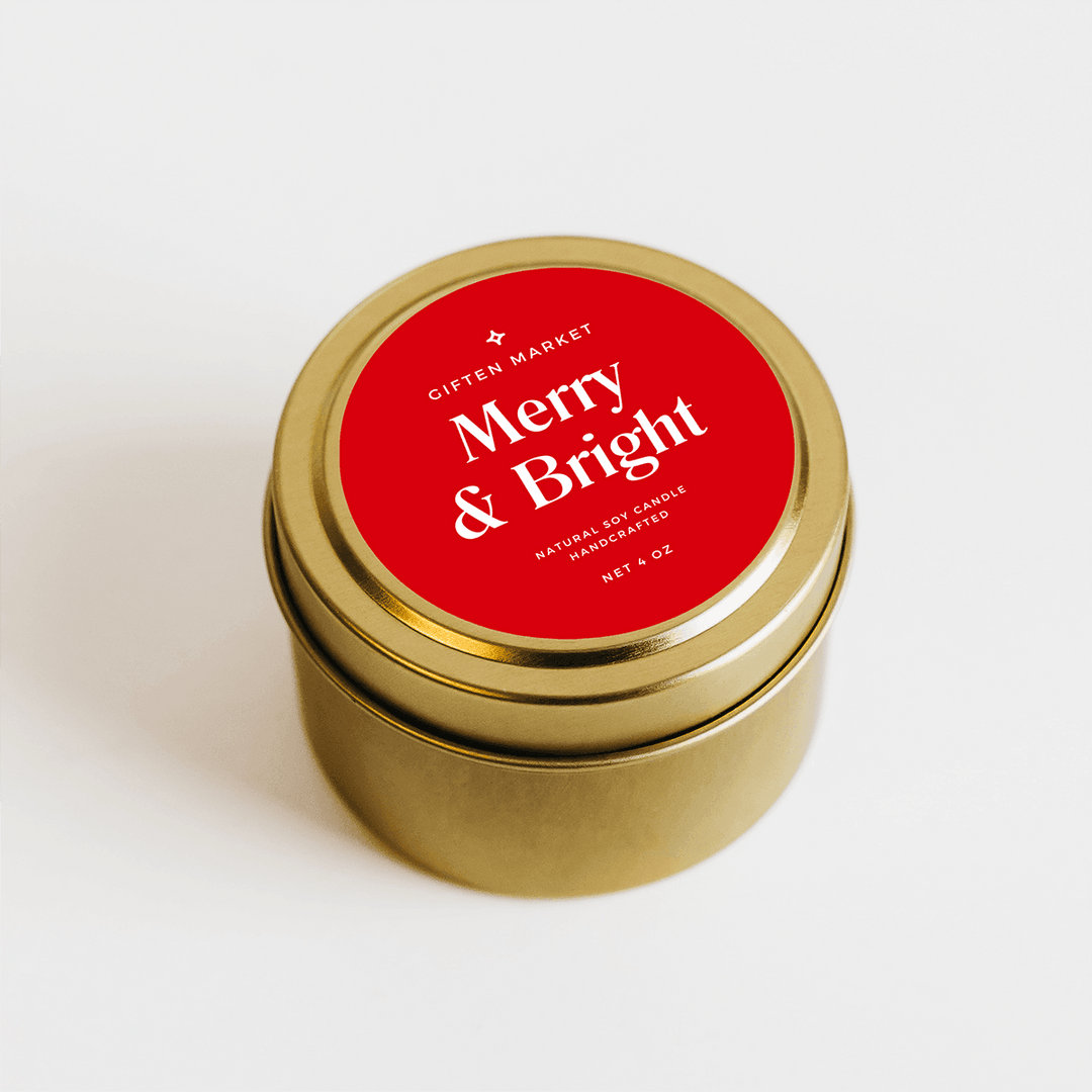 Merry & Bright Gold Travel Candle - Giften Market