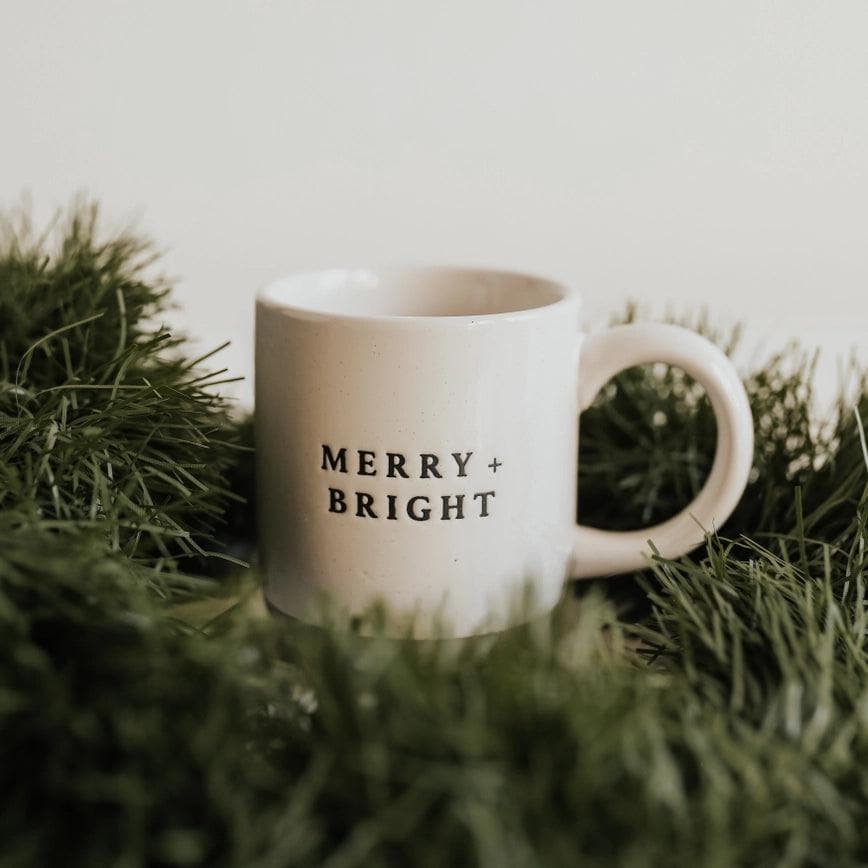 Merry & Bright Stoneware Coffee Mug - Giften Market
