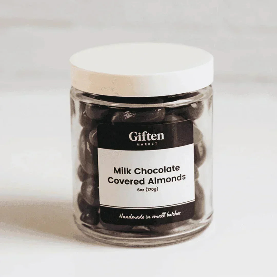 Milk Chocolate Covered Almonds - 6oz Glass Jar - Giften Market