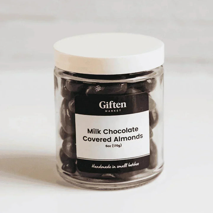 Milk Chocolate Covered Almonds - 6oz Glass Jar - Giften Market