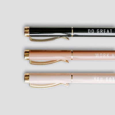 Motivational Metal Pen Set - Neutrals - Giften Market