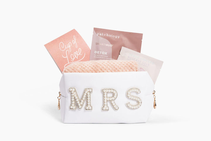 Mrs. White Zipper Cosmetics Pouch - Giften Market