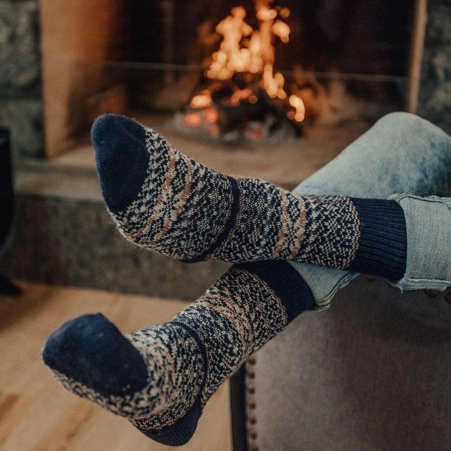 Nordic Merino Wool Socks - Sigrid Navy - L - Giften Market