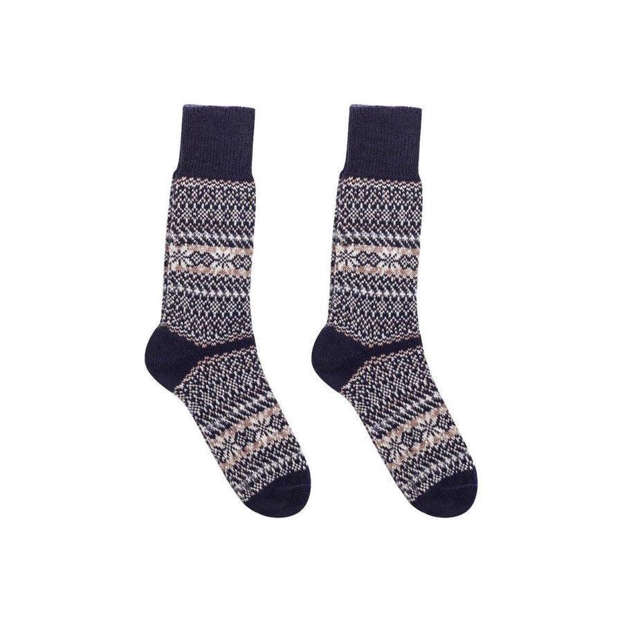 Nordic Merino Wool Socks - Sigrid Navy - L - Giften Market