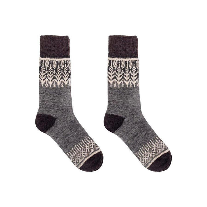 Nordic Merino Wool Socks - Yule Charcoal - S/M - Giften Market