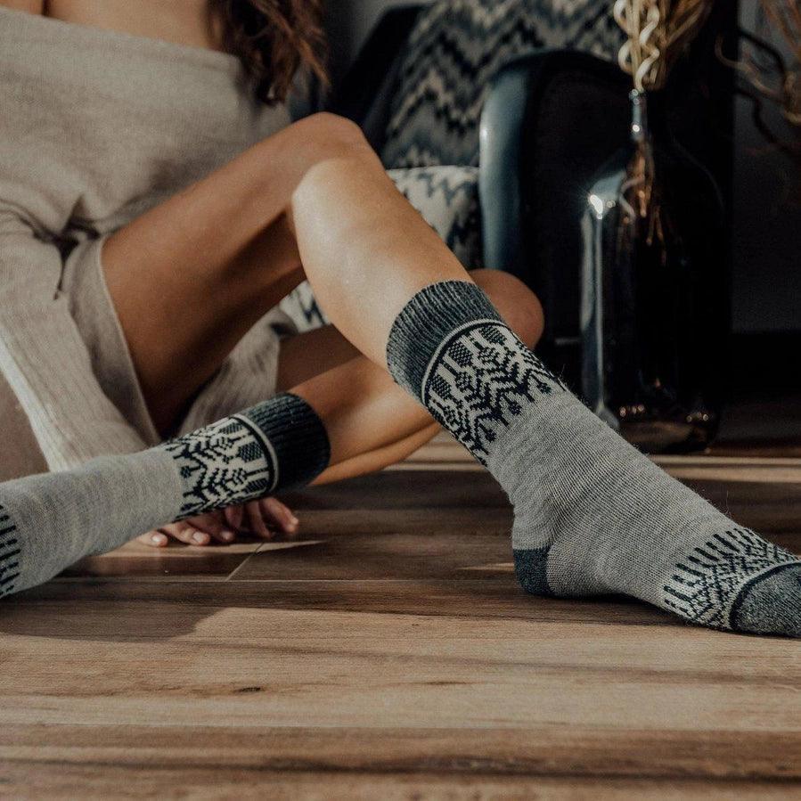 Nordic Merino Wool Socks - Yule Charcoal - S/M - Giften Market