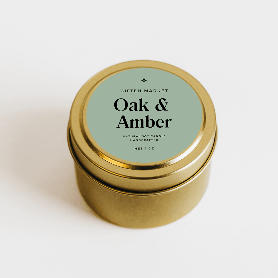 Oak & Amber Gold Travel Candle - Giften Market