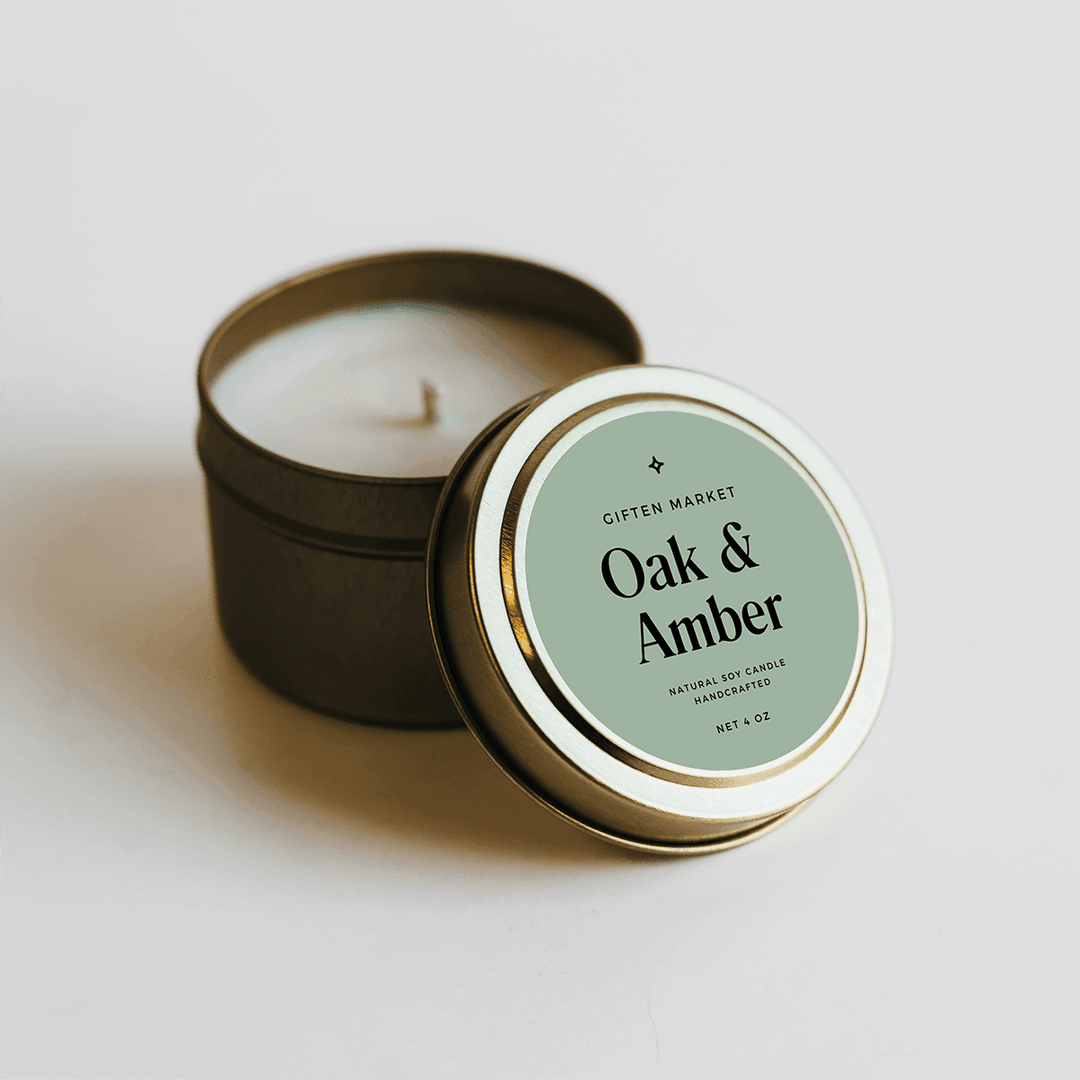 Oak & Amber Gold Travel Candle - Giften Market