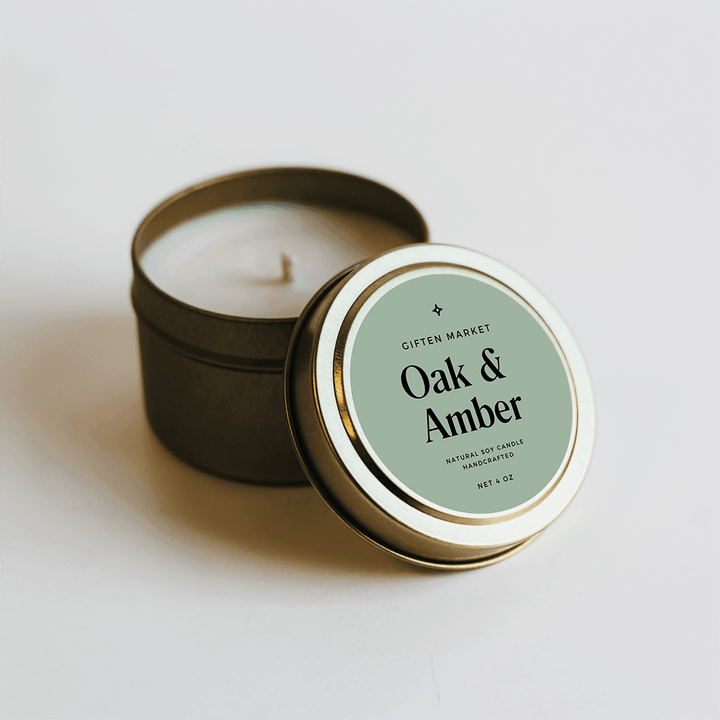 Oak & Amber Gold Travel Candle - Giften Market