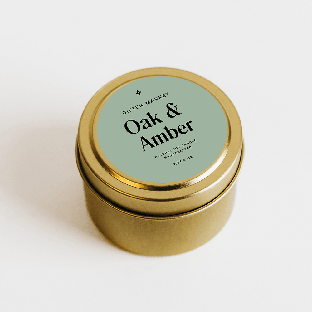 Oak & Amber Gold Travel Candle - Giften Market