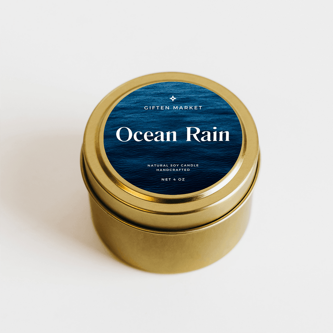 Ocean Rain Gold Travel Candle - Giften Market
